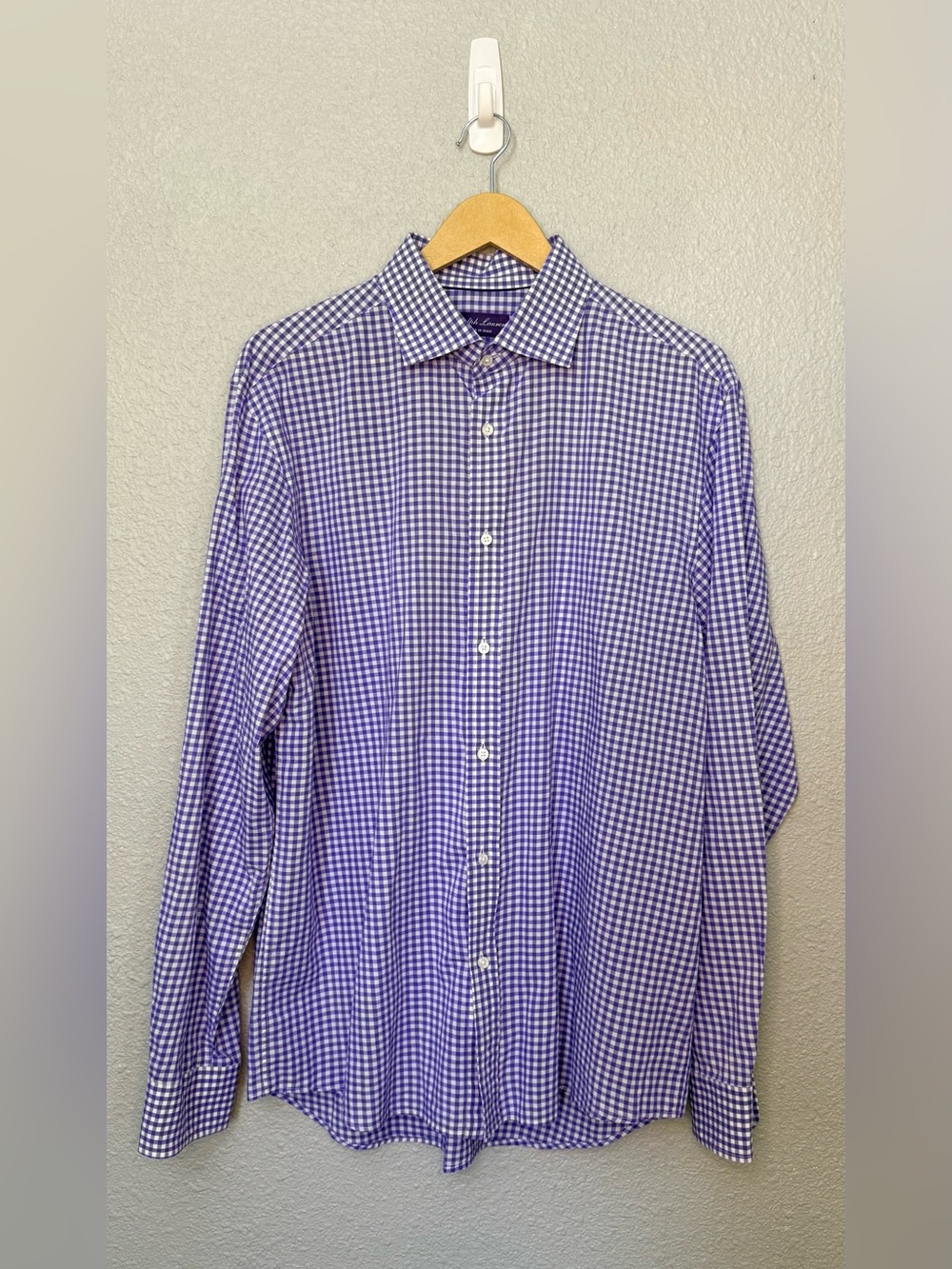 Ralph Lauren Purple Label | Gingham Dress Shirt | Made in Italy | Size 16.5